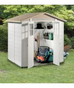 CASETTA DA GIARDINO IN PVC "TUSCANY EVO 200" L.220 X P.181 X H.216